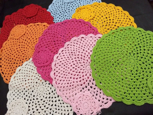 La Ovejita Corazón Individuales Tejidos A Mano Crochet 5