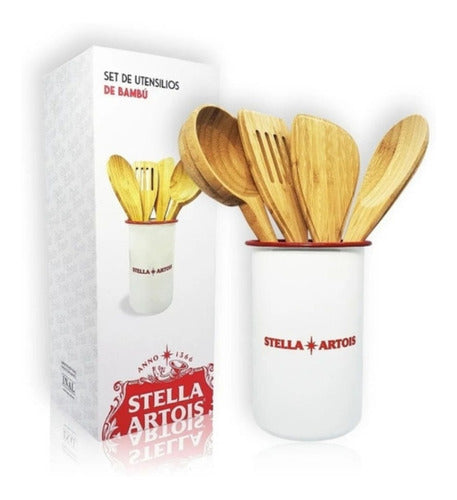 Set De Utensilios De Bambú Stella Artois X4 - Cerveza Store 1