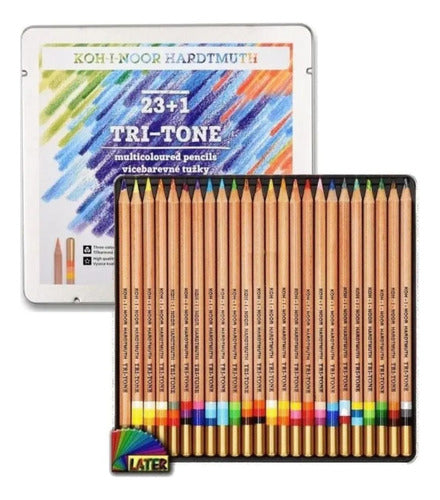 Lápis De Cor Koh-i-noor Multicolorido Tri-tone 24 Cores 0