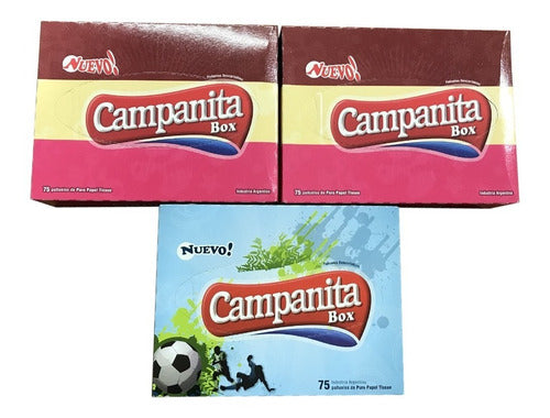 Disposable Paper Tissue Handkerchiefs Campanita 32x75 Un. Box 0