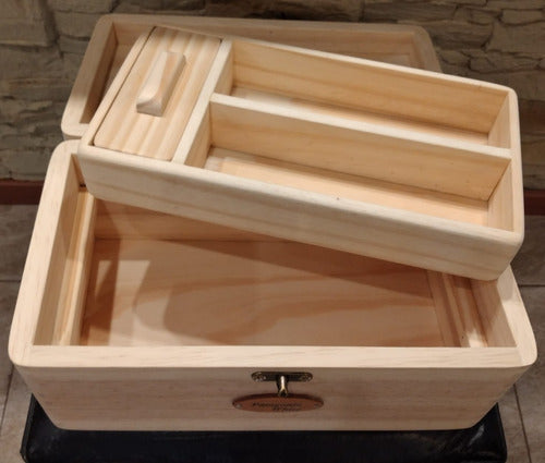 Wooden Sewing Box 35x20x15 Patagonia White 3