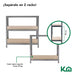 Kingshouse Metal Shelf with 5 MDF Wooden Shelves 180x90x40cm 3