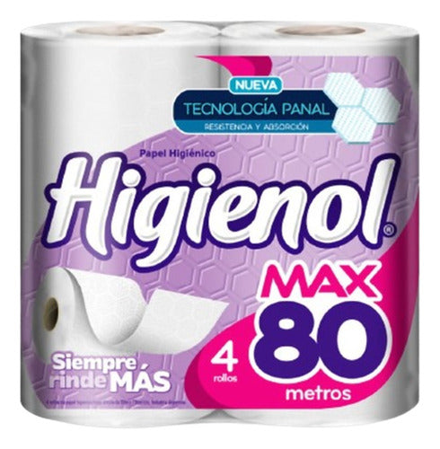 Pack Papel Higiénico Higienol Max 4x80m - X10u - Servint 0