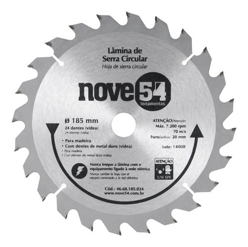 Hoja De Sierra Circular Para Madera 7 1/4-24 D  Nove 54 0