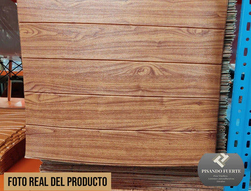 Pisando Fuerte Placa Pared Adhesiva Simil Madera Pack 10u Marrón 3