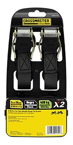 Crossmaster 700kg Black Tie Down Strap X 2 Units 0