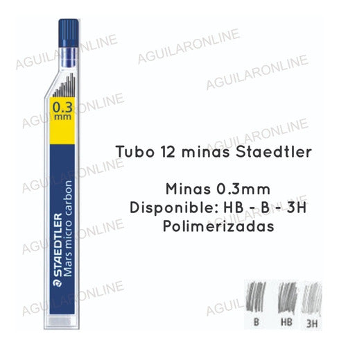 Staedtler 0.3mm Mechanical Pencil Leads - 12 Pieces in Tube 1