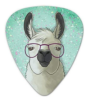 Graphics & More Hip Llama With Glasses Novedades Púas Para Guitarra Calibre 1