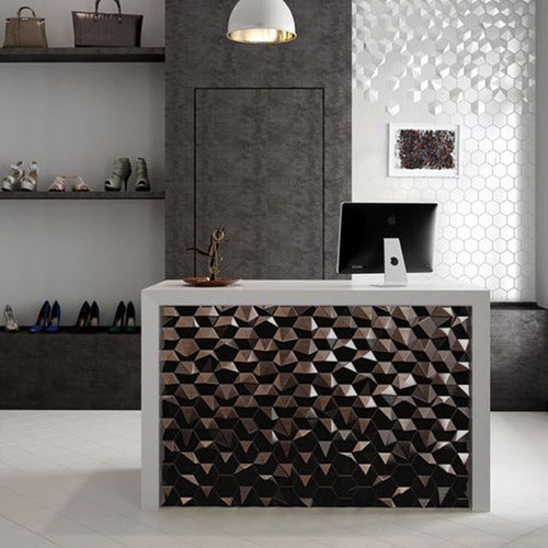 Mosaico Hexagonal De Acero Inox Color Rose Gold 25.8x29.8 1