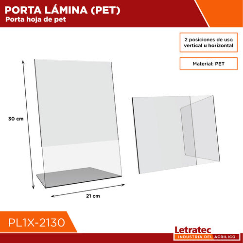 Porta Lámina A4 Vertical Simil Acrílico/pet Pl1x-2130 X10 U. 1