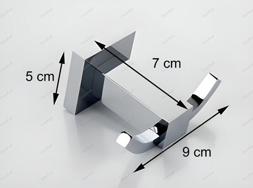 Cabide Duplo Cromado Inox Toalha Roupa Bolsa Gancho Suporte 3