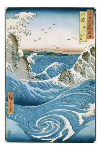 Japón - Torbellino En Naruto - Hiroshige - Lámina 45x30 Cm. 0