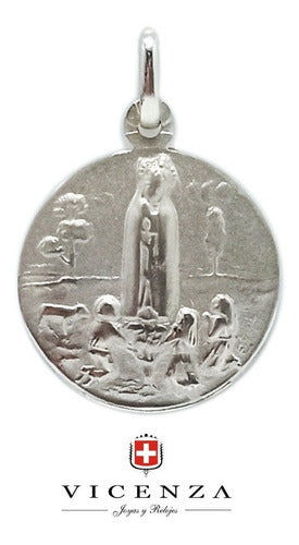 Vicenza Medalla Virgen De Fátima - Silver - Engraving Included - 20mm 1