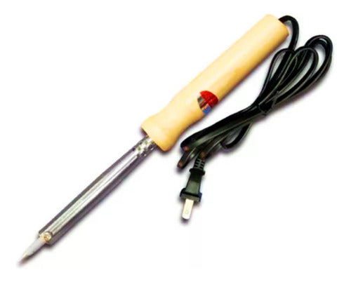 Professional 40W Soldering Iron with Aluminum Tip and Wooden Handle 0