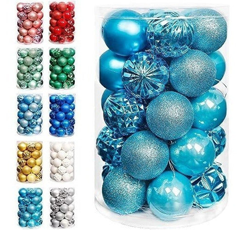 Lulu Home Christmas Ball Ornaments - Pack of 34, 6cm / Sky Blue 0