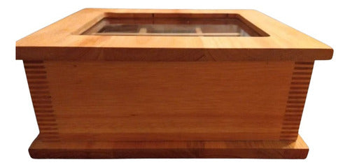 Origen Calendula Handcrafted Wooden Tea Box with Glass Lid 0