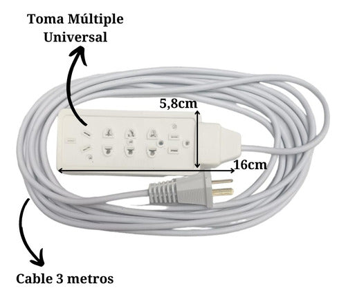 Dibaplast Power Strip 5 Socket Extension with 3 Meter Cable 1