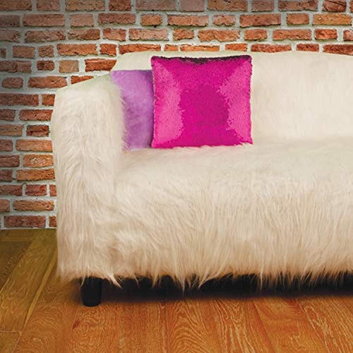 Pink/silver Style Lab Magic Sequin Pillow 3