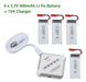 4 X 3.7V 900mAh Li-Po Battery with JST Plug + 1V4 Charger Kit 6