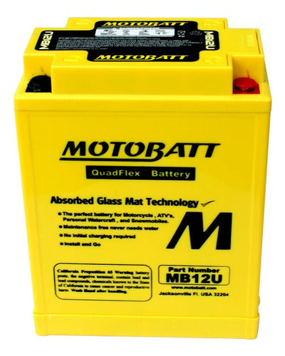 Motobatt Battery Honda Xl600v Transalp 1989/1990 Yb12a-b 1