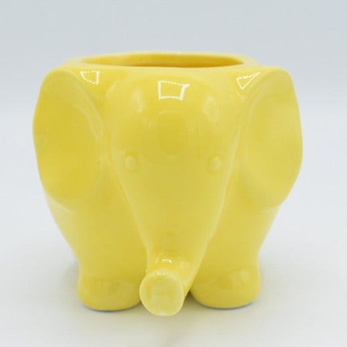 OMS Ceramic Design Planter Elephant African - Trunk Down 4