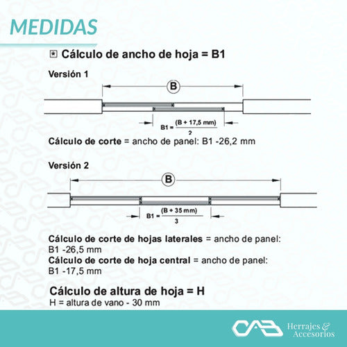 Kit Frente Placard Integral 2mts Para 2 Puertas Hafele 7