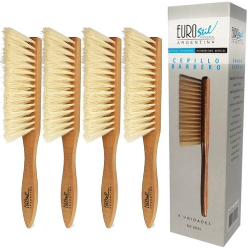 Eurostil Professional Hair Removal Barber Brush Wooden X4 1