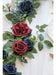 Ponatia 5ft Artificial Burgundy Rose Flower Garland 2