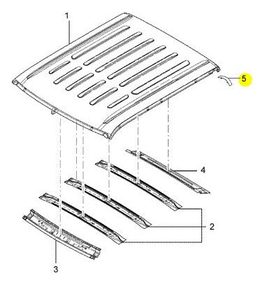 Moldura Lateral Do Teto - Direito F-250 1998 1999 2000 2