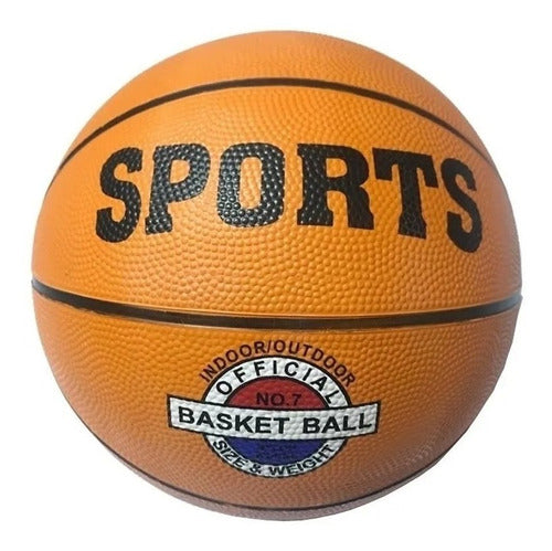 Sports Aro De Basquet Nº7 Con Resorte + Pelota Basket Nº7 5