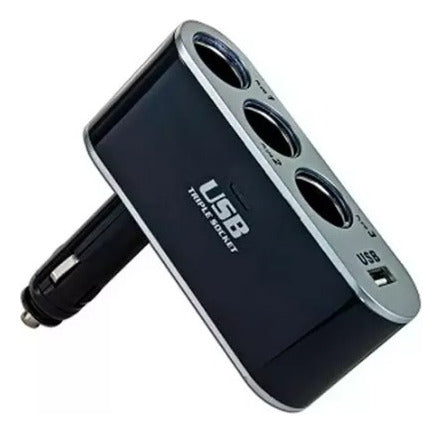 Cargador Triple Encendedor De Auto  12 V + 2 Usb Polestar 3