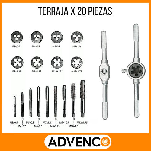 AdvenCo 20-Piece Thread Die and Tap Set 2