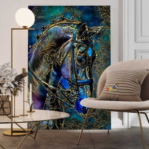 Arte y Colores Cuadros Modernos Decorativos 0,60 X 0,40 Caballo Azul 0