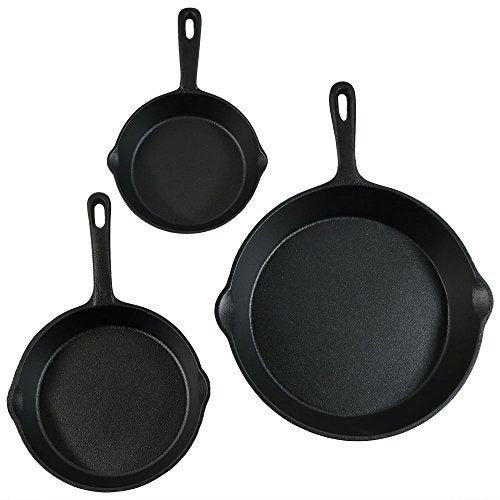 Sunnydaze Cast Iron Skillet 3-Piece Set 1