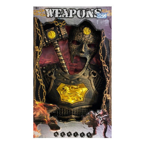 Medieval Warrior Set: Mask, Hammer, and Shield 54342 0