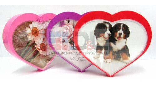 Rotating Musical Heart-shaped Photo Frame - 2 Photos 3 Melodies 5