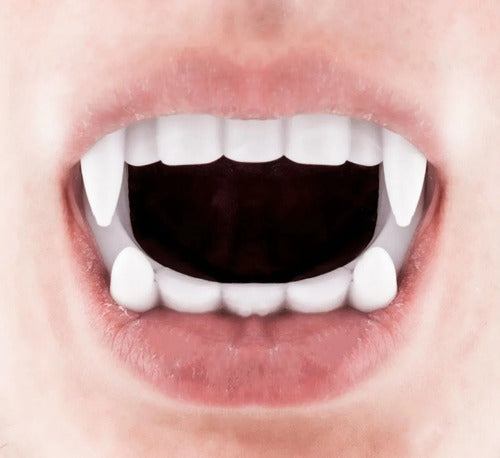 Dientes De Dracula Vampiro Blancos Halloween X 12 Unidades 4