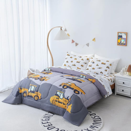 Cokouchyi Construction Truck Kids Bedding Set 1