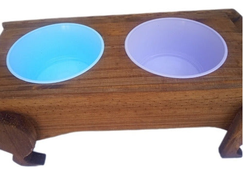 Maderas Artesanales Double Water and Food Bowl for Dogs - Handmade Wooden Original 6