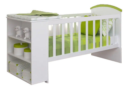 BH Lacquered Crib with Convertible Changing Table and Shelf Module C 5