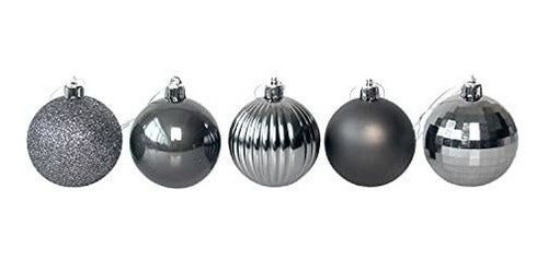 Jarcgoer Christmas Ball Ornaments, Dark Gray - Set of 25 (6cm) 1