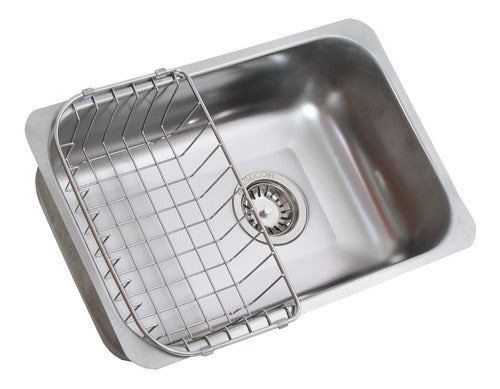 Masecor Kitchen Sink M20 Steel 430 Matte + Strainer + Drainer Basket + Oven Tray 2