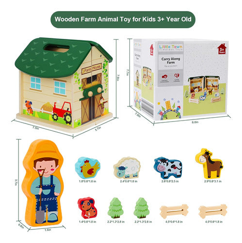 Austraes Wooden Farm Toy for Kids Ages 3-8 2