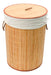 FR Bamboo Laundry Organizer Basket with Lid 0