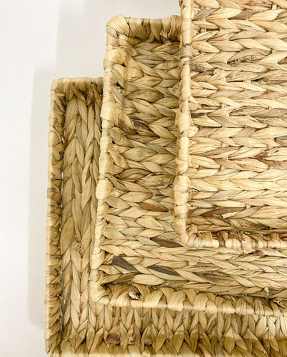 1879 Seagrass Natural Fiber Large Square Tray 2