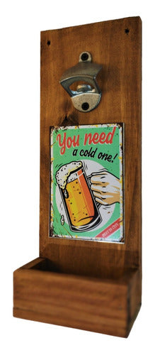 Artefacto Destapador Abridor Pared Chapa Vintage Cajón Cold Beer 0