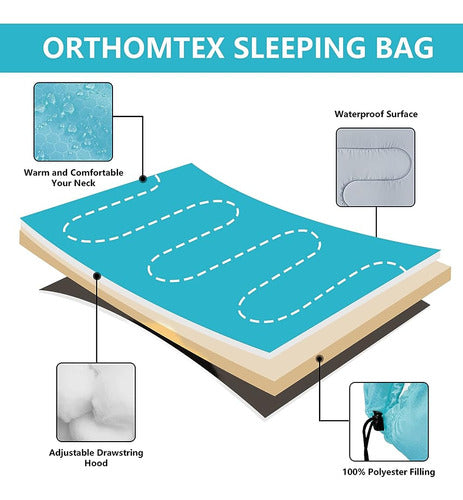 Orthomtex Sleeping Bags for Adults, Kids and Girls: Light Waterproof for Warm and Cold Weather 1