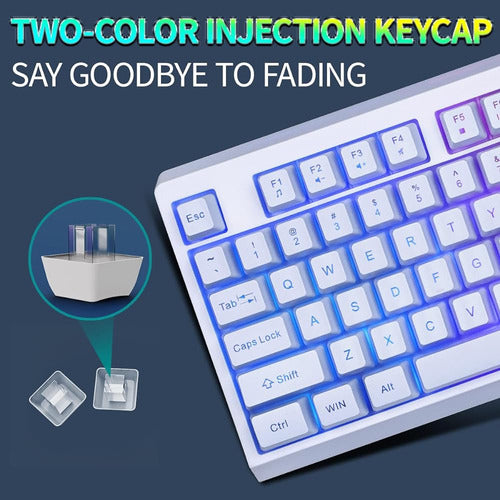 Zjfksdyx C104 Combo Inalámbrico De Teclado Y Mouse Para Juegos 4