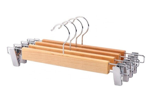 Alembi Wooden Hangers with Clips for Pants and Skirts x 100 1