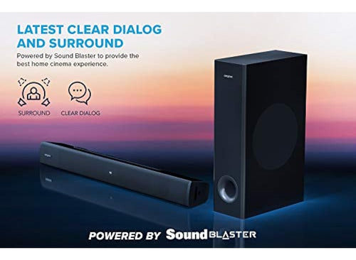 Barra De Sonido Creative Stage V2 2.1 Con Subwoofer, Clear D 1